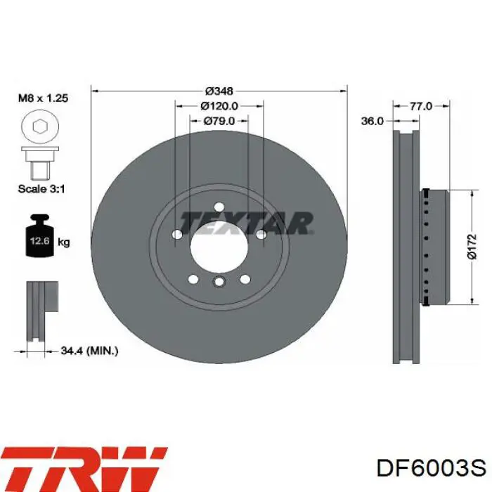 Передний тормозной диск Jurid/Bendix 563045JC1