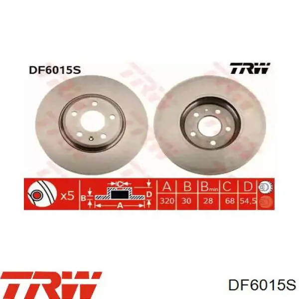Передние тормозные диски DF6015S TRW