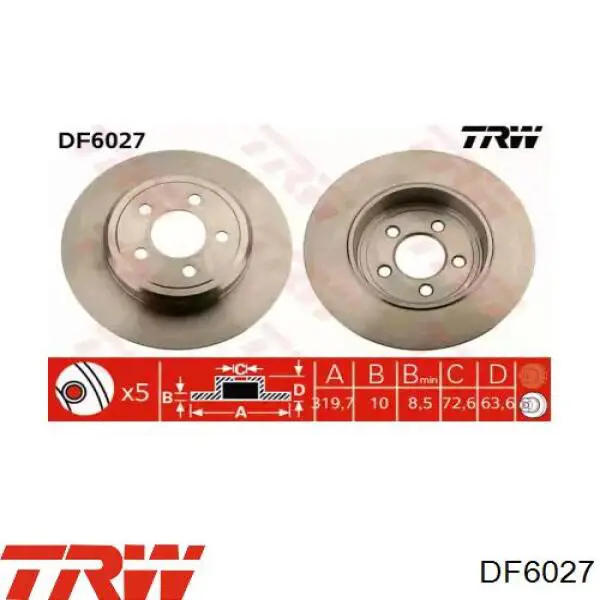 Передние тормозные диски RT1698GLT5 Rotinger
