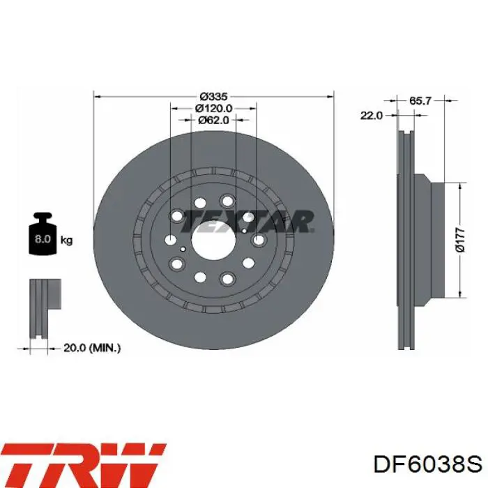 Тормозные диски DF6038S TRW