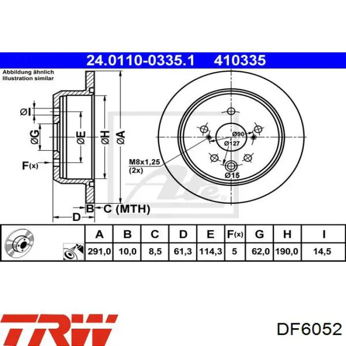 Тормозные диски DF6052 TRW