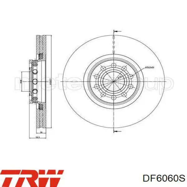 Передний тормозной диск TRW DF6060S