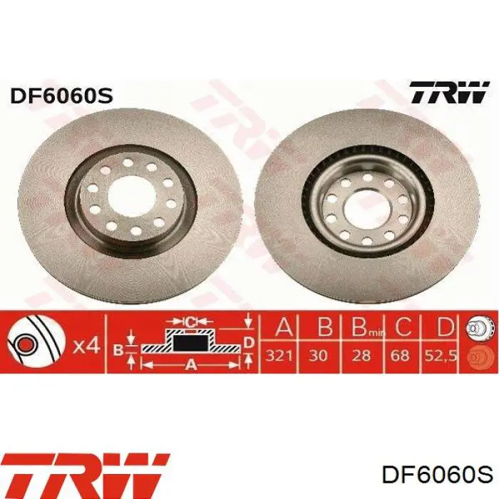 DF6060S TRW тормозные диски
