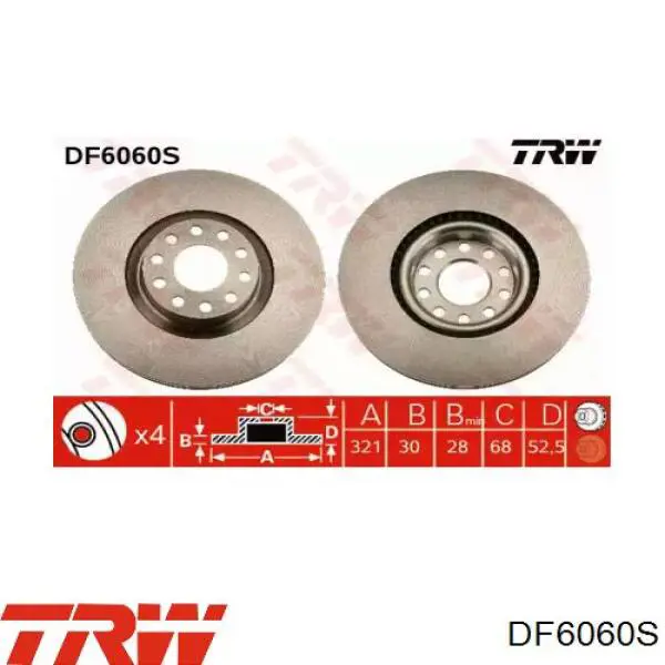Купить DF6060S TRW Ротор тормозной