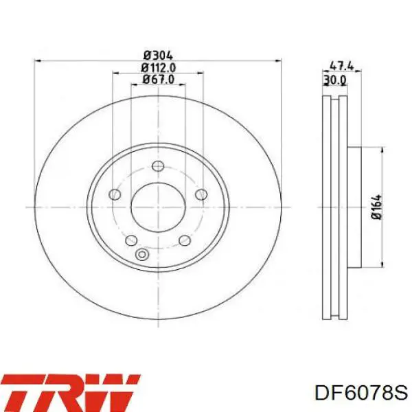 Купить DF6078S TRW Ротор тормозной