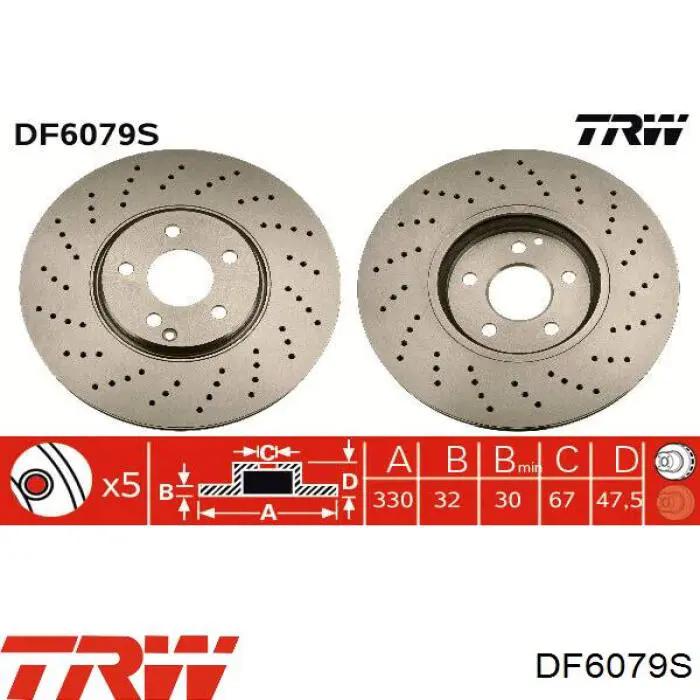 DF6079S TRW диск тормозной передний