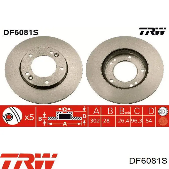 Купить DF6081S TRW Ротор тормозной