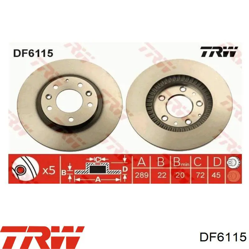 Купить DF6115 TRW Ротор тормозной