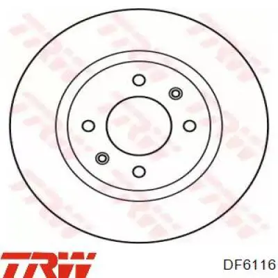 Freno de disco delantero DF6116 TRW