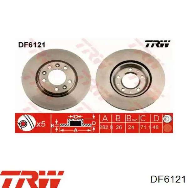 Купить DF6121 TRW Ротор тормозной