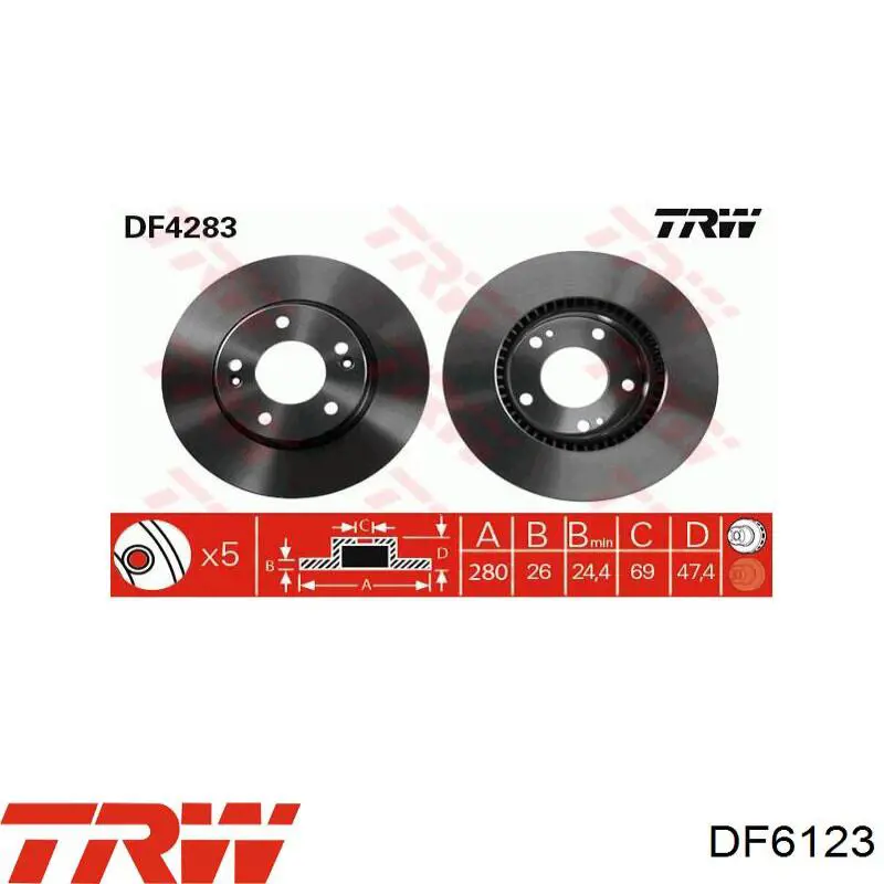 Задний дисковый тормоз TRW DF6123