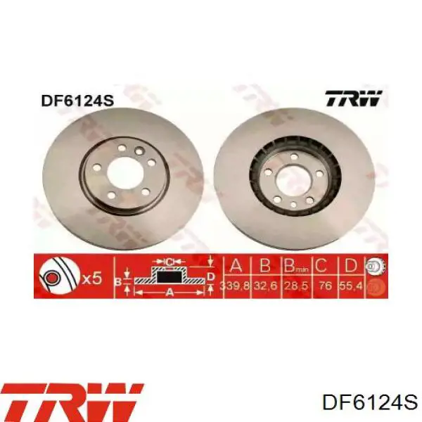 Передний тормозной диск TRW DF6124S