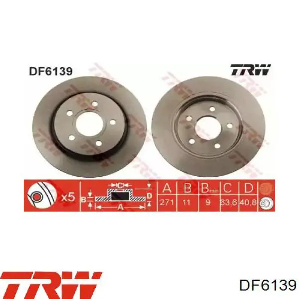 DF6139 TRW Дисковый тормоз