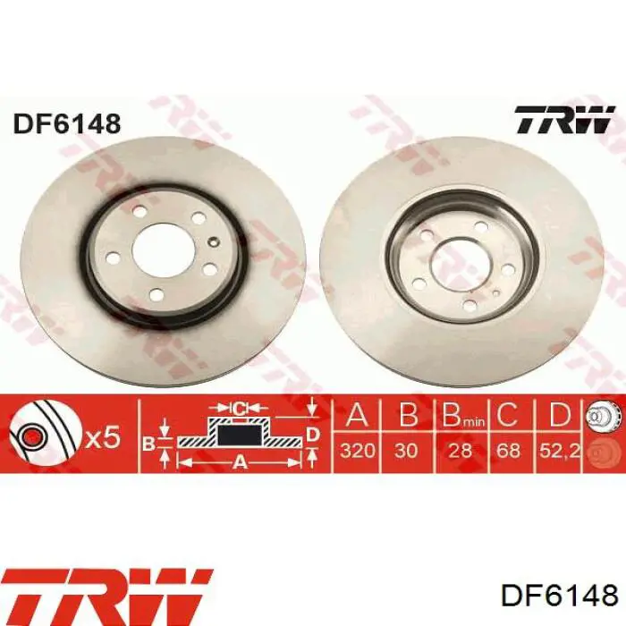 Купить DF6148 TRW Ротор тормозной
