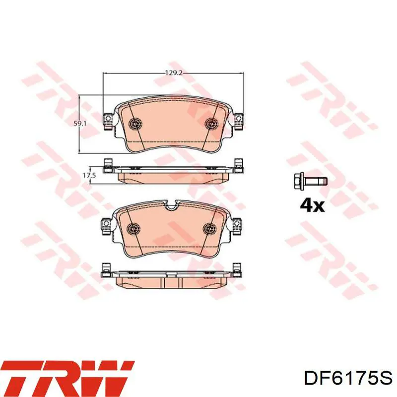 Задний тормозной диск TRW DF6175S цена, от 64.10 USD