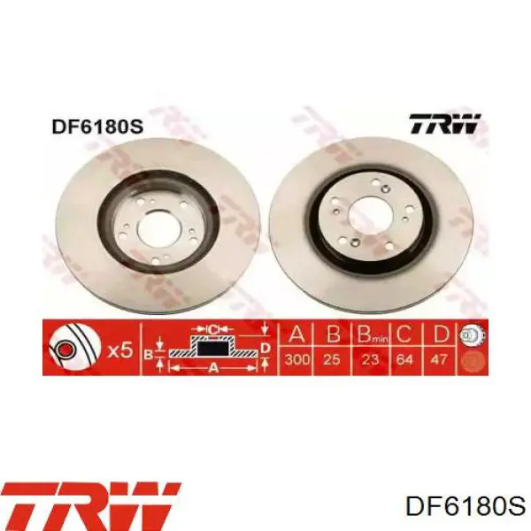Купить DF6180S TRW Ротор тормозной