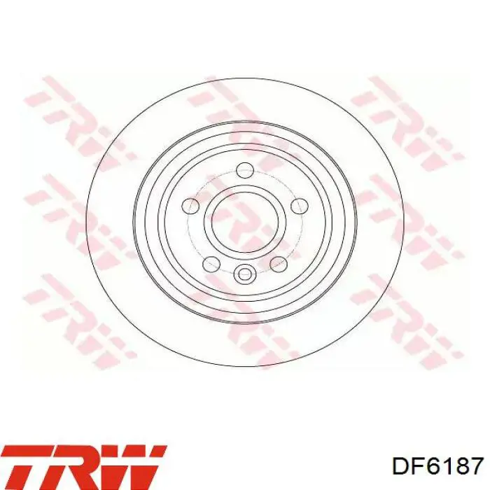 DF6187 TRW disco do freio traseiro