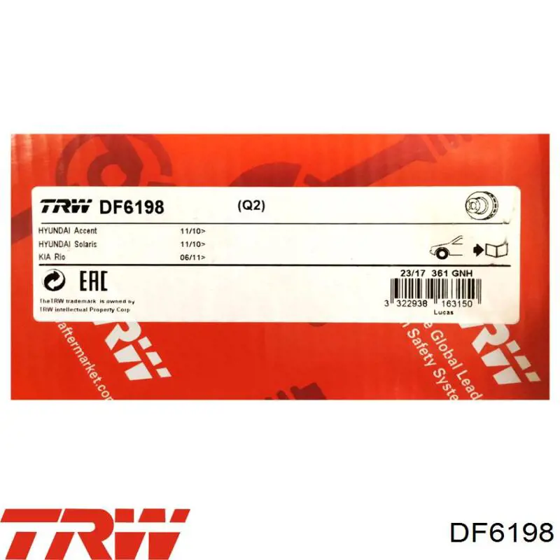 Купить DF6198 TRW Ротор тормозной