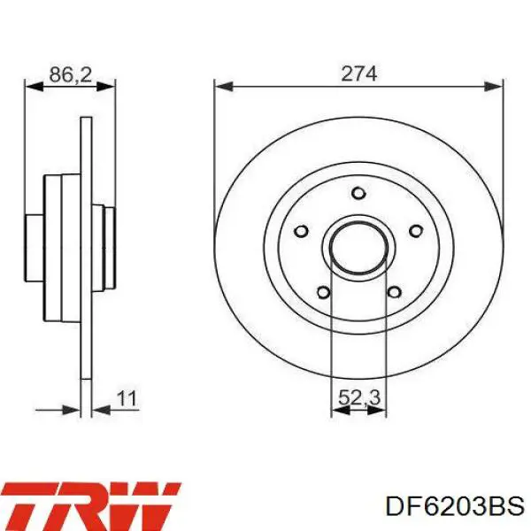 Тормозные диски DF6203BS TRW