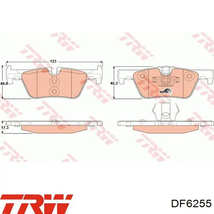 Передние тормозные диски DF6255 TRW
