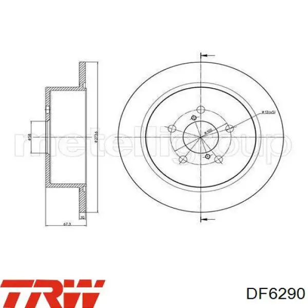 Купить DF6290 TRW Диск тормозной задний