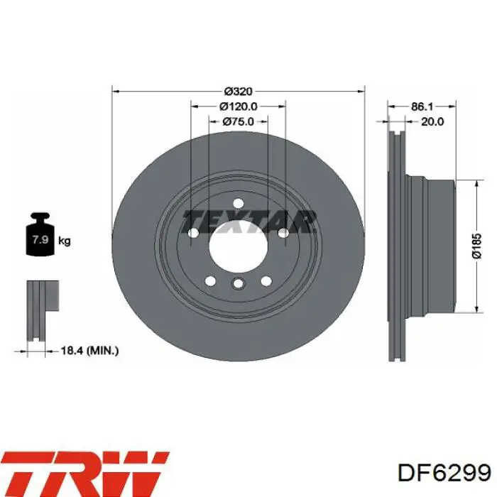 Задний дисковый тормоз TRW DF6299