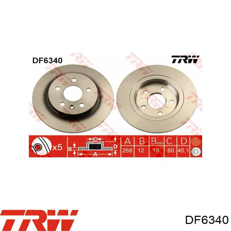 Задний дисковый тормоз TRW DF6340
