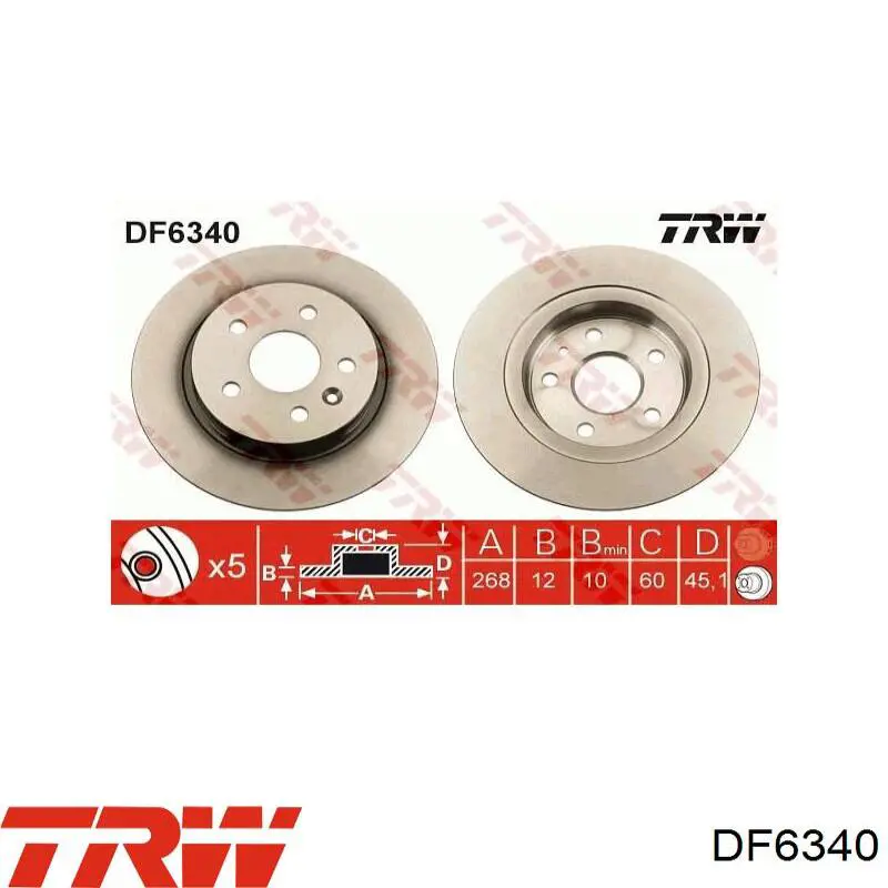 Тормозные диски DF6340 TRW