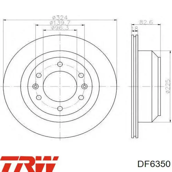 DF6350 TRW Дисковый тормоз