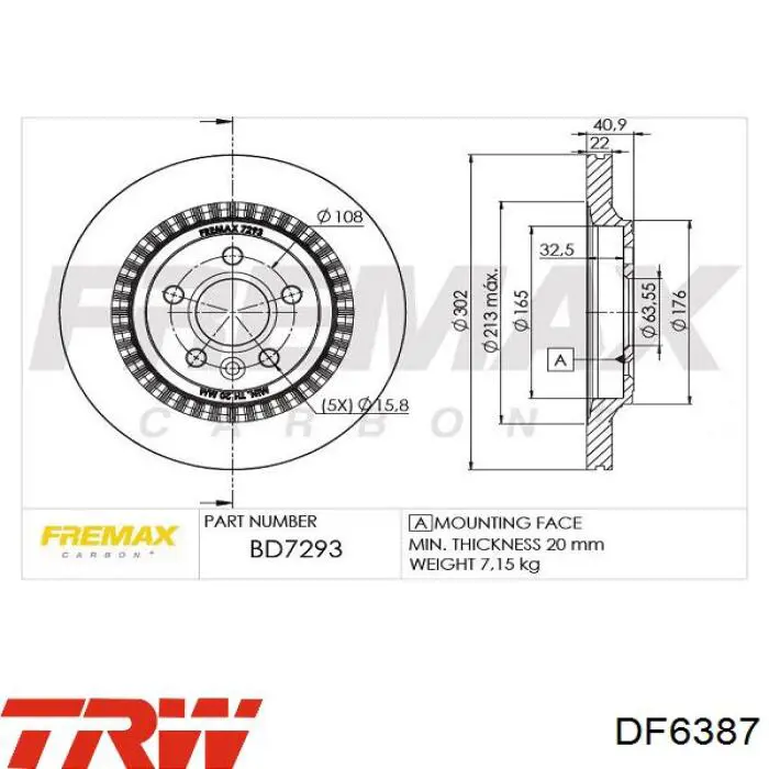 Тормозные диски DF6387 TRW
