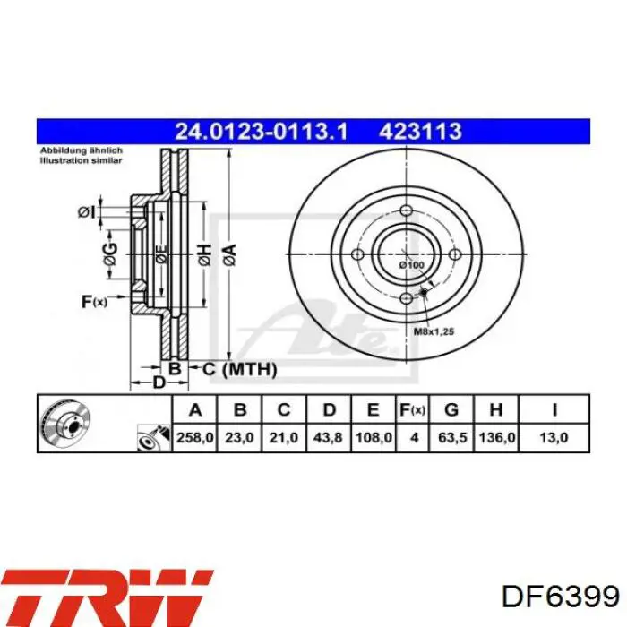 Купить DF6399 TRW Ротор тормозной