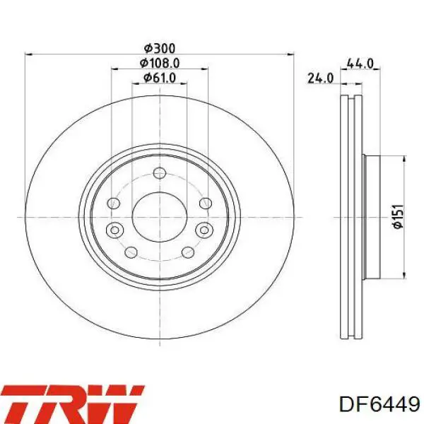Купить DF6449 TRW Ротор тормозной