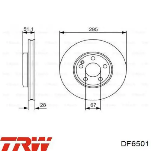Передний тормозной диск TRW DF6501