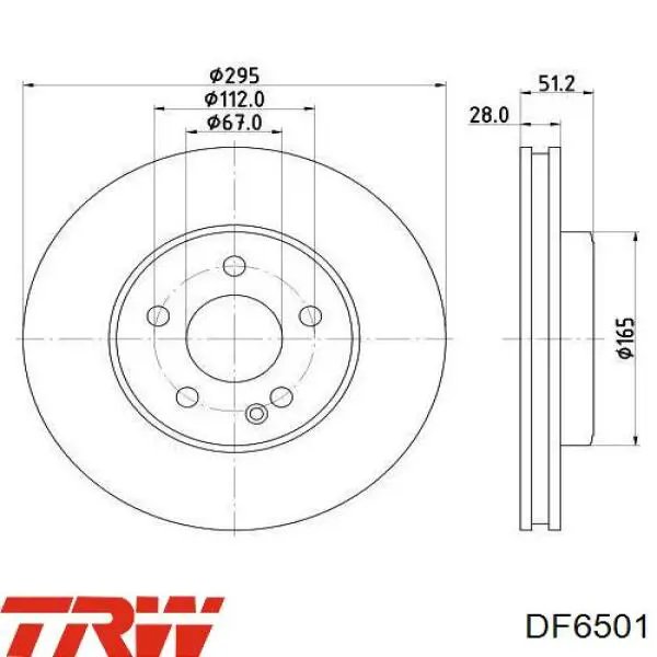 Передние тормозные диски DF6501 TRW