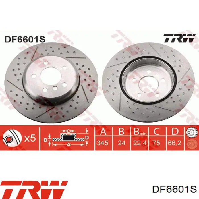 Купить DF6601S TRW Диск тормозной задний