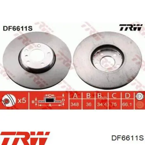 Передние тормозные диски RT21666HPGLT5 Rotinger