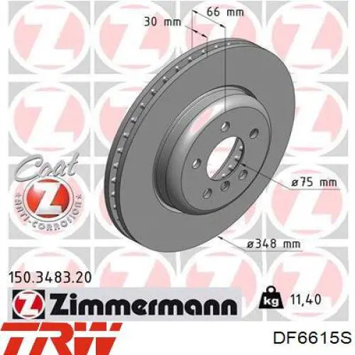Передние тормозные диски 986479772 Bosch