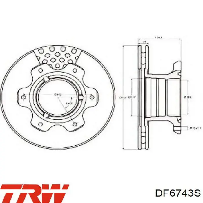 DF6743S TRW диск тормозной задний
