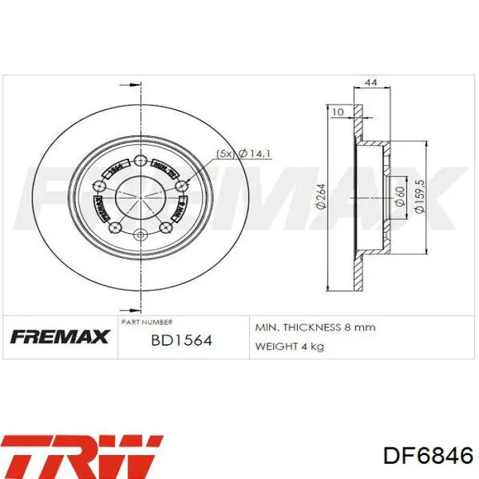 RT12140GLT5 Rotinger Дисковый тормоз