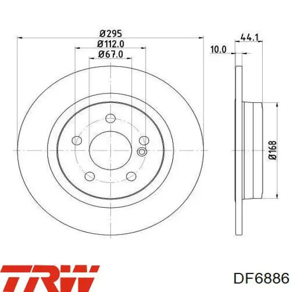 Тормозные диски DF6886 TRW