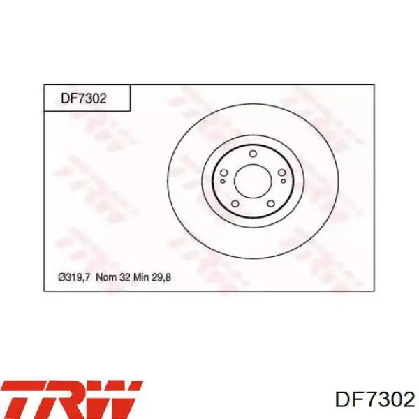 Передние тормозные диски DF7302 TRW