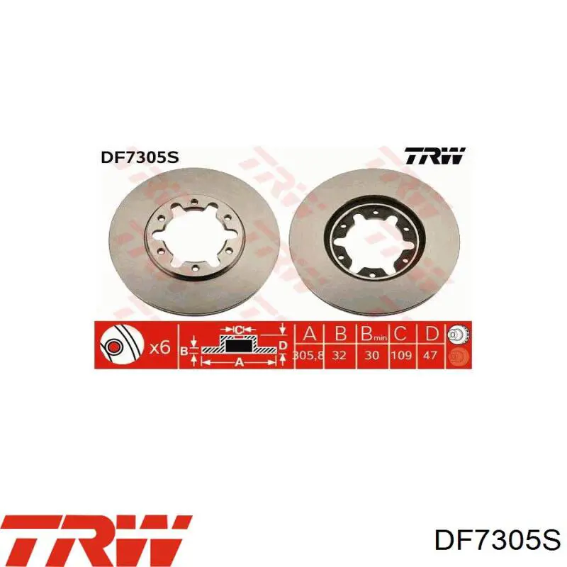 Купить DF7305S TRW Ротор тормозной