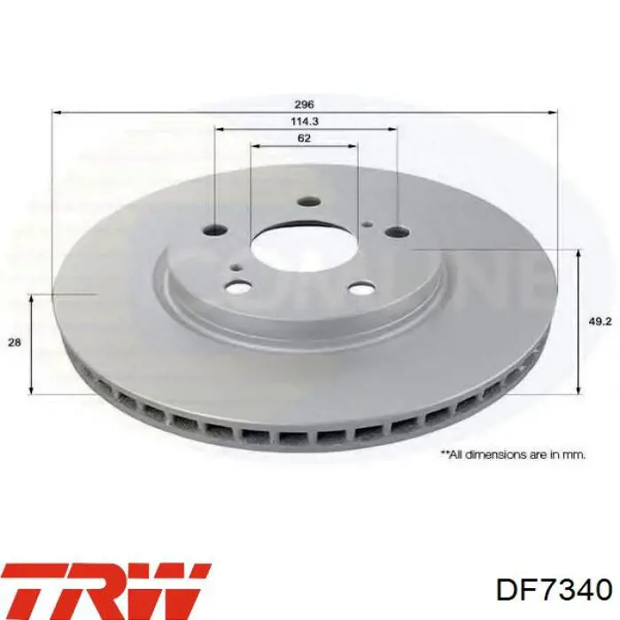 Купить DF7340 TRW Ротор тормозной