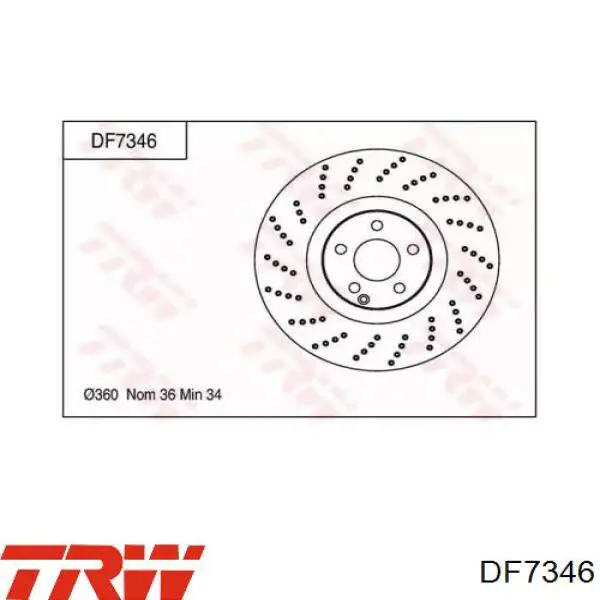 Передние тормозные диски DF7346 TRW