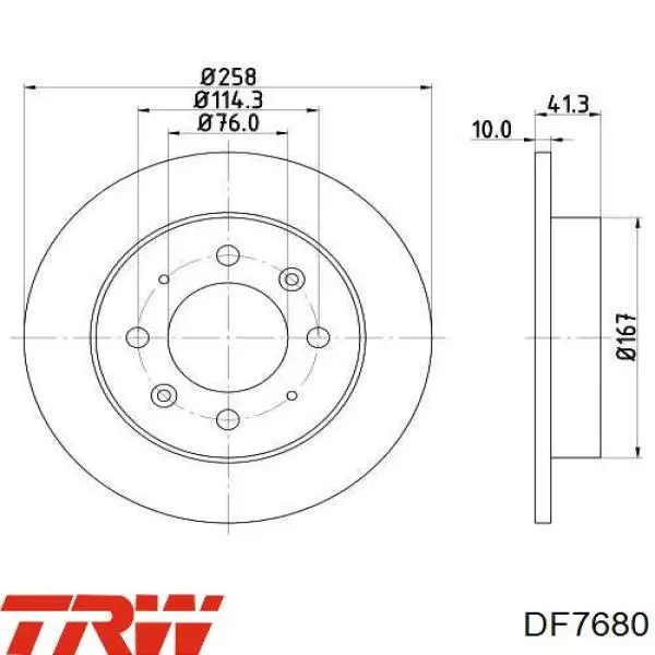 Тормозные диски DF7680 TRW