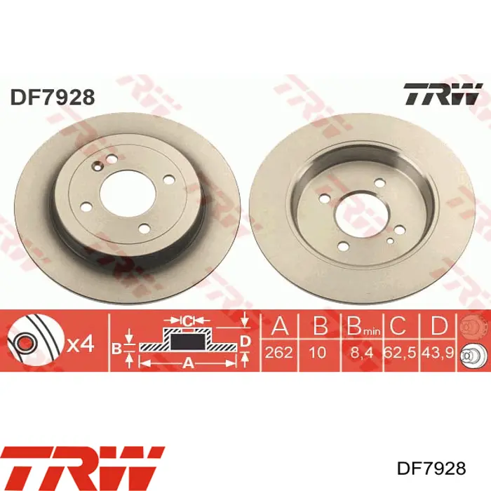 DF7928 TRW Дисковый тормоз