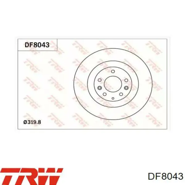 Передний тормозной диск TRW DF8043