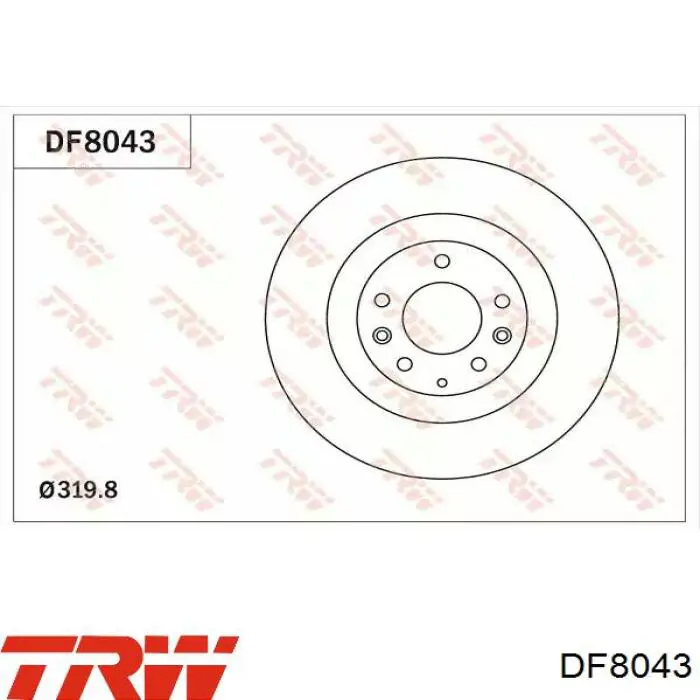 Freno de disco delantero DF8043 TRW