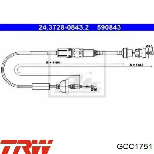 Трос сцепления GCC1751 TRW