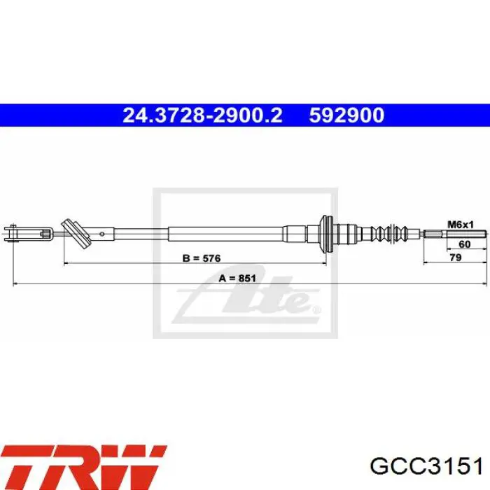 Трос сцепления GCC3151 TRW